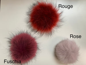 MEF  Créations - Tuque doublée polar hiver - fleuri rosé adulte 21 pouce