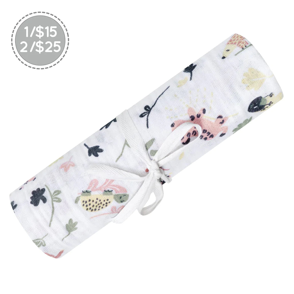 Perlimpinpin - Couverture mousseline de coton - jungle lotus