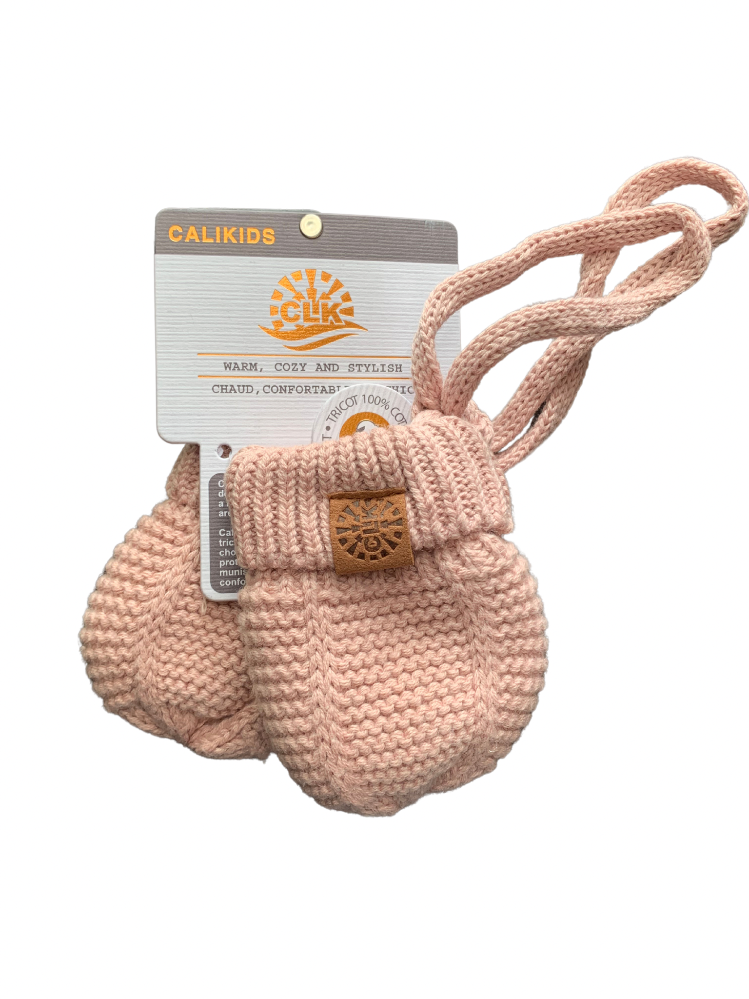 Calikids - Mitaines doublées tricot -vieux rose