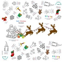 Bimoo - Noël - Nappe réutilisable multilingue à colorier