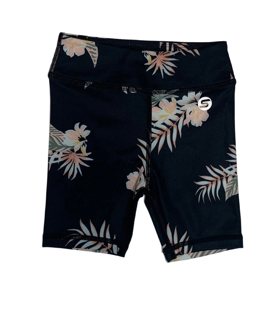 M.I.D - Short biker - Noir avec fleurs 5-6 ans