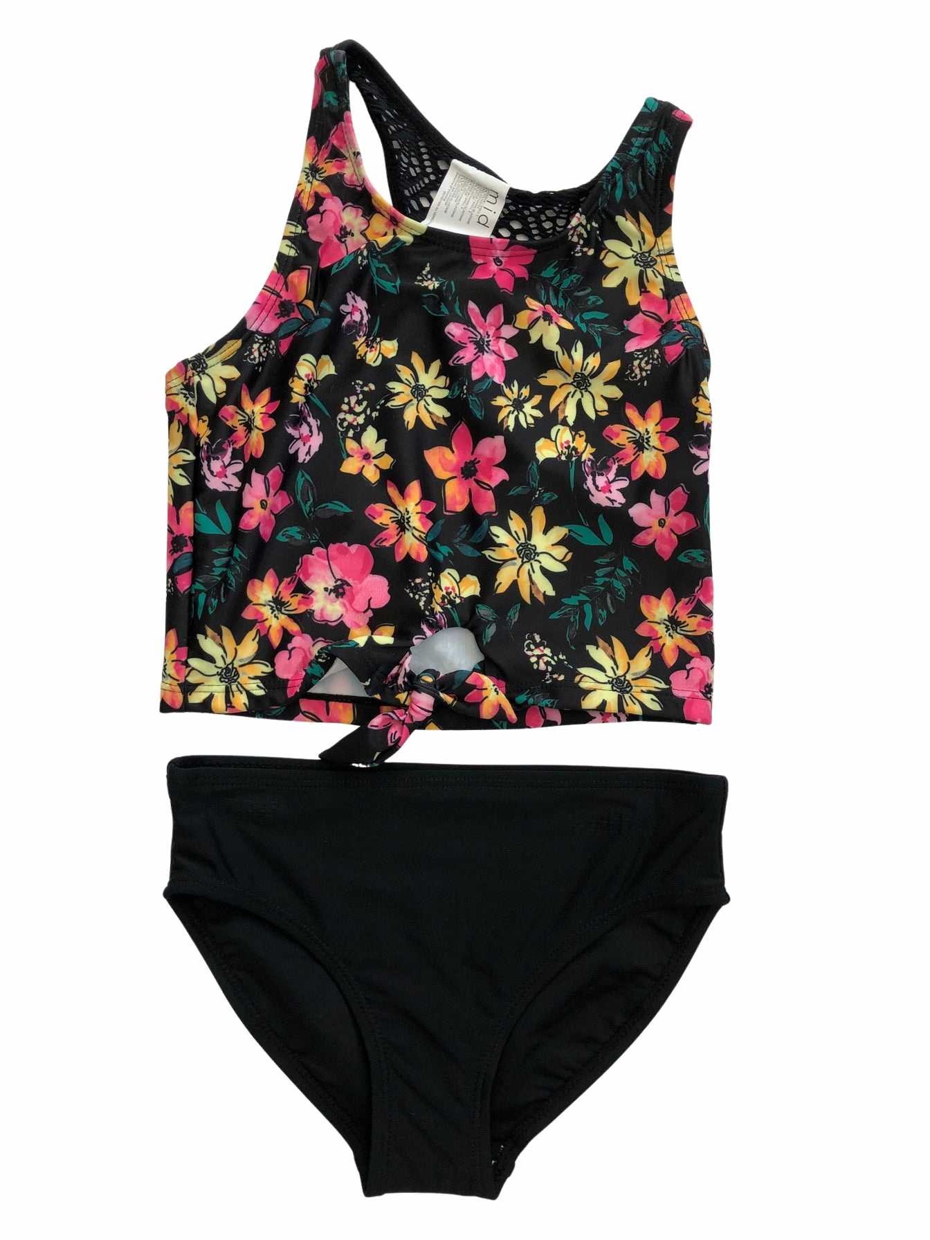 M.I.D - Maillot fleuri noir, 13-14 ans