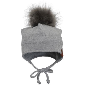 Calikids - Tuque à pompon avec attache mi-saison - Gris