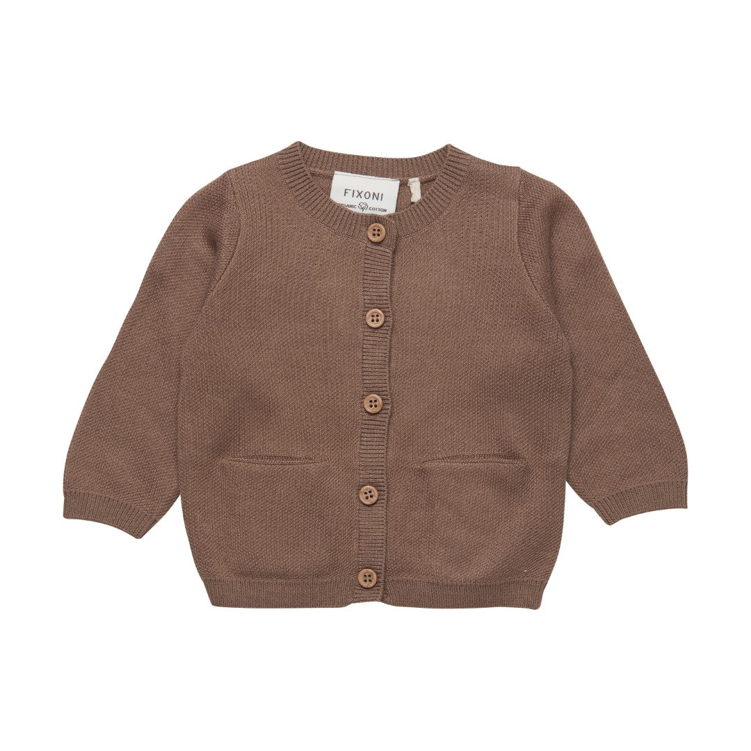 Fixoni - Cardigan en tricot brun