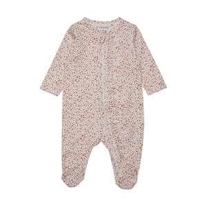 Fixoni - Pyjama à zip pêche beige fleuris