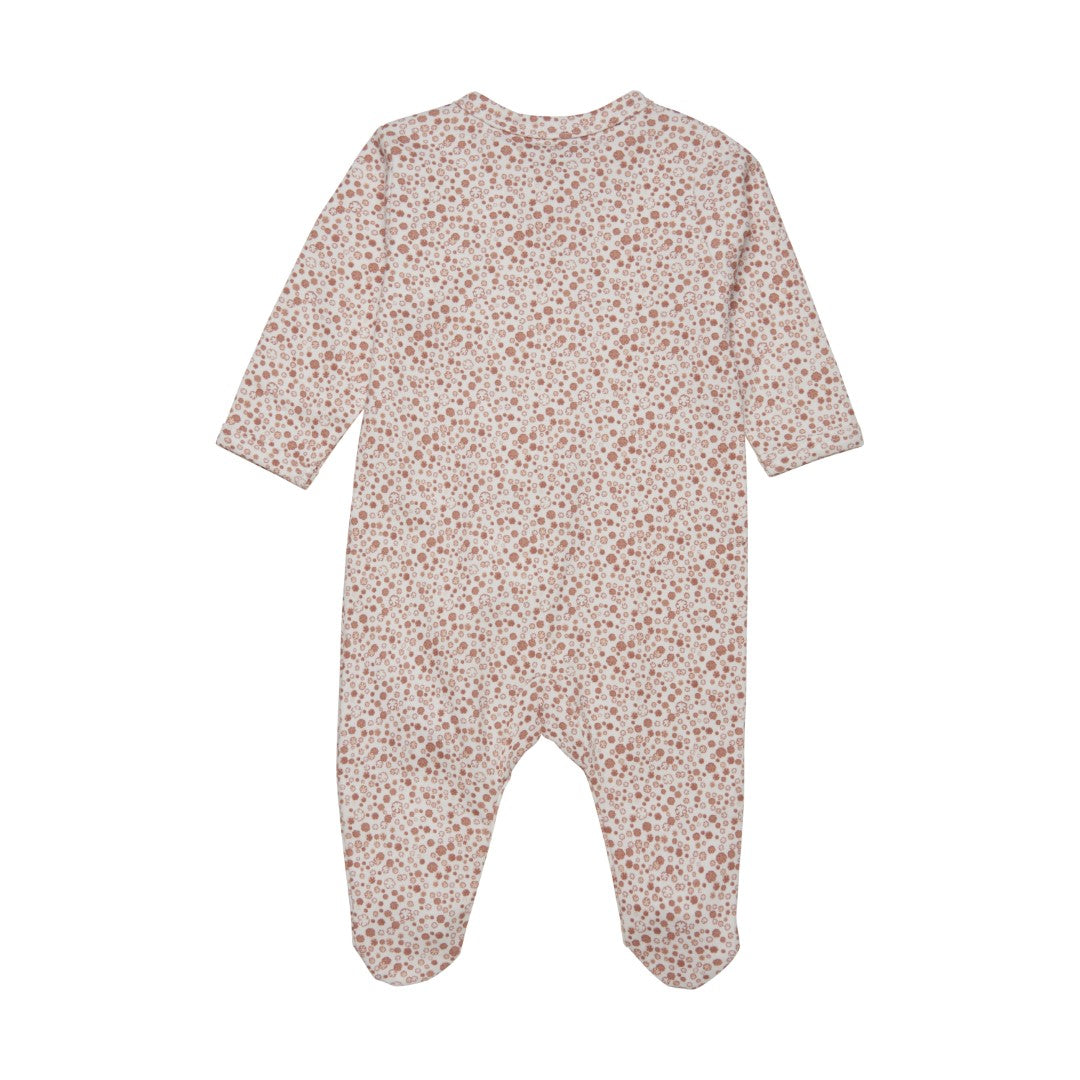 Fixoni - Pyjama à zip pêche beige fleuris prématuré