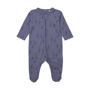 Fixoni - Pyjama à snap bleu plumes, prématuré